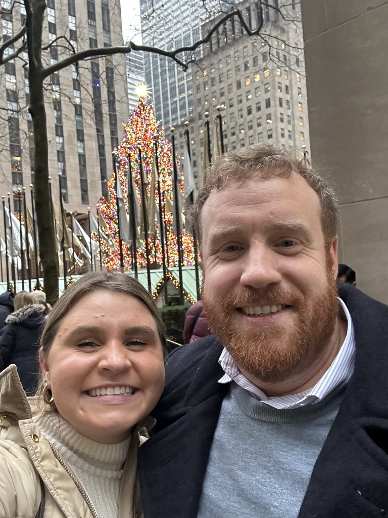 Bri and I in front of Rockefeller Tree